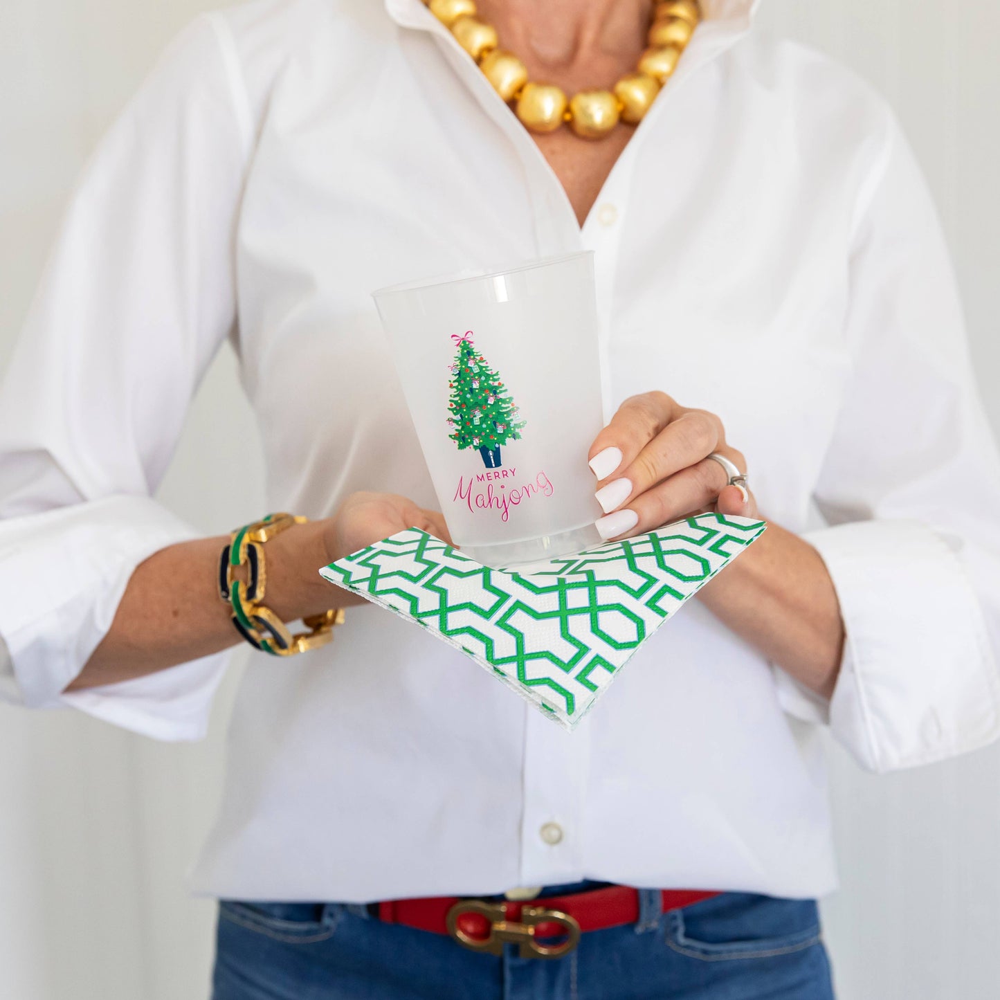 In Stock Merry Mahjong Christmas Shatterproof Cups