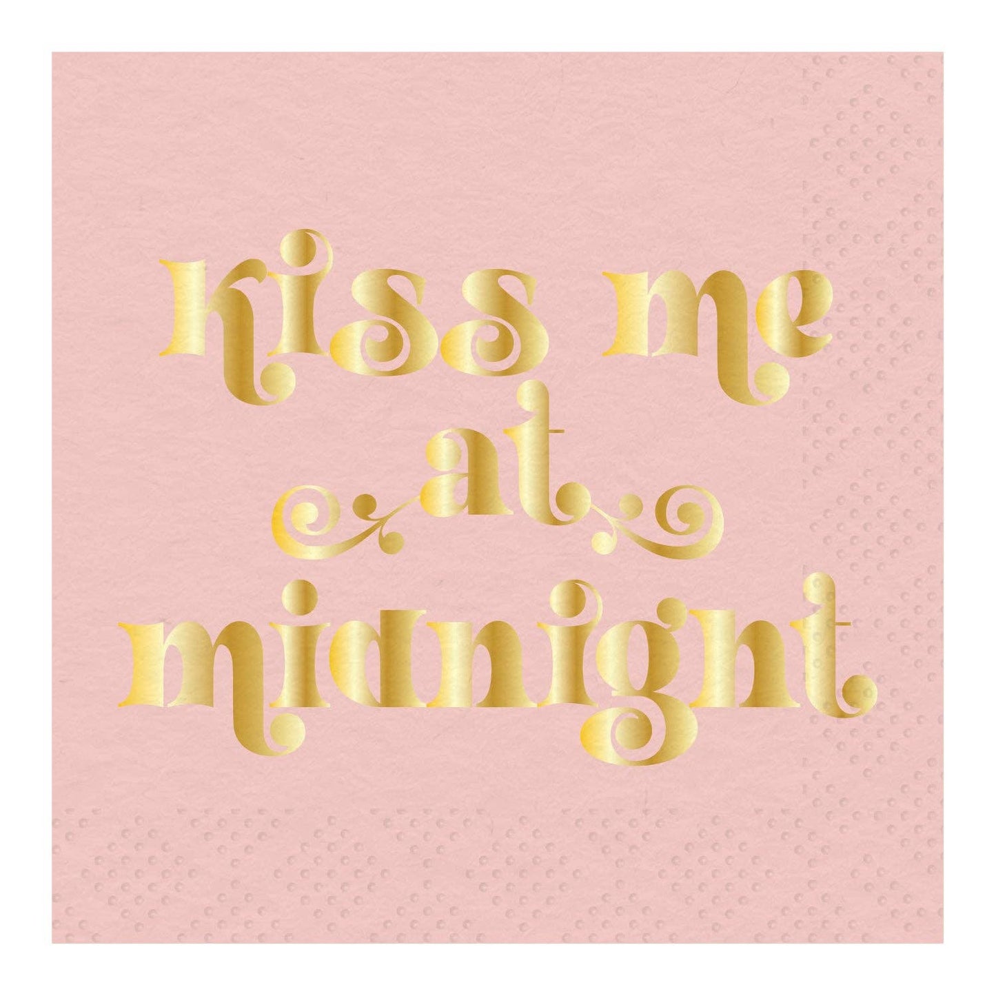 Kiss Me at Midnight Cocktail Napkin New Years Design