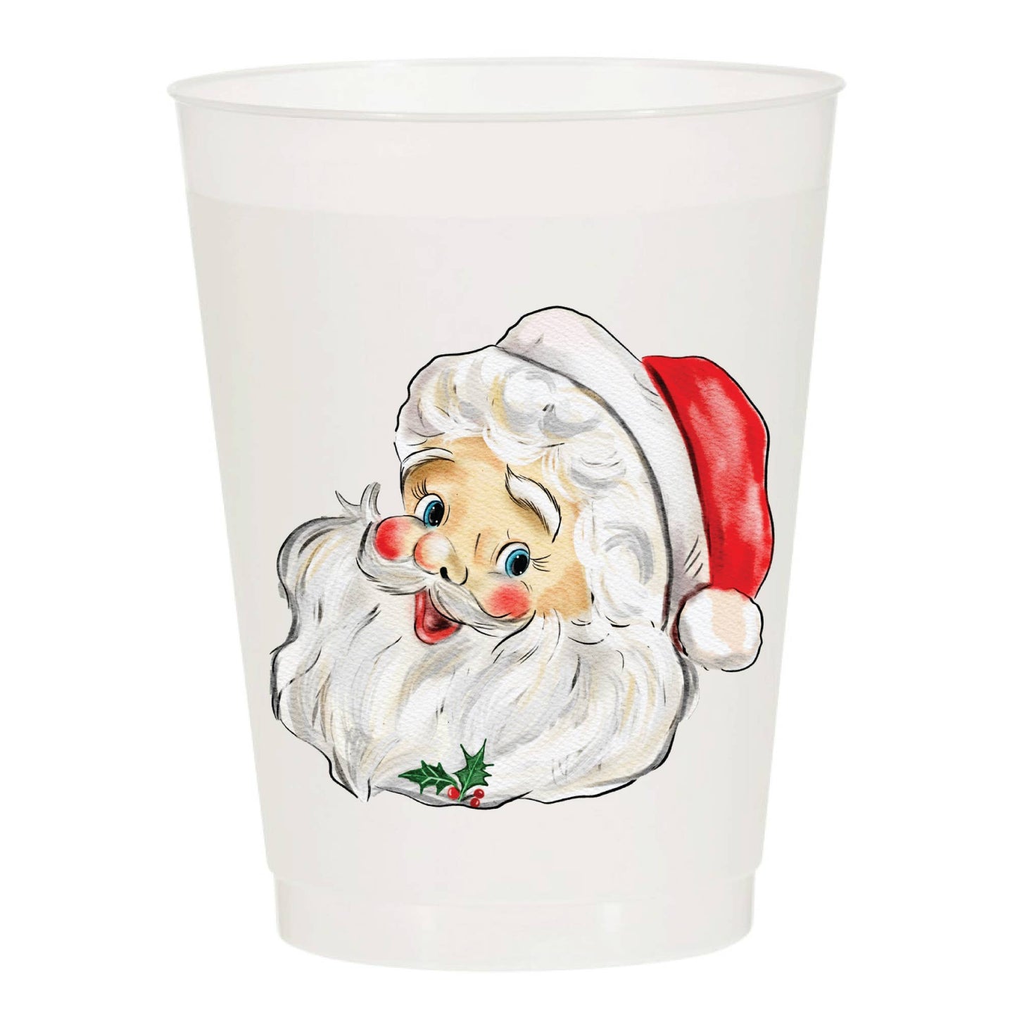 Santa Christmas Frosted Cups - Christmas: Pack of 6