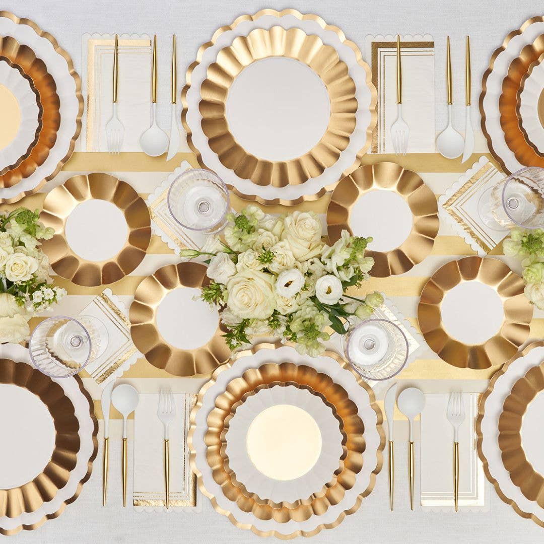 Dinner Plate Gold & White