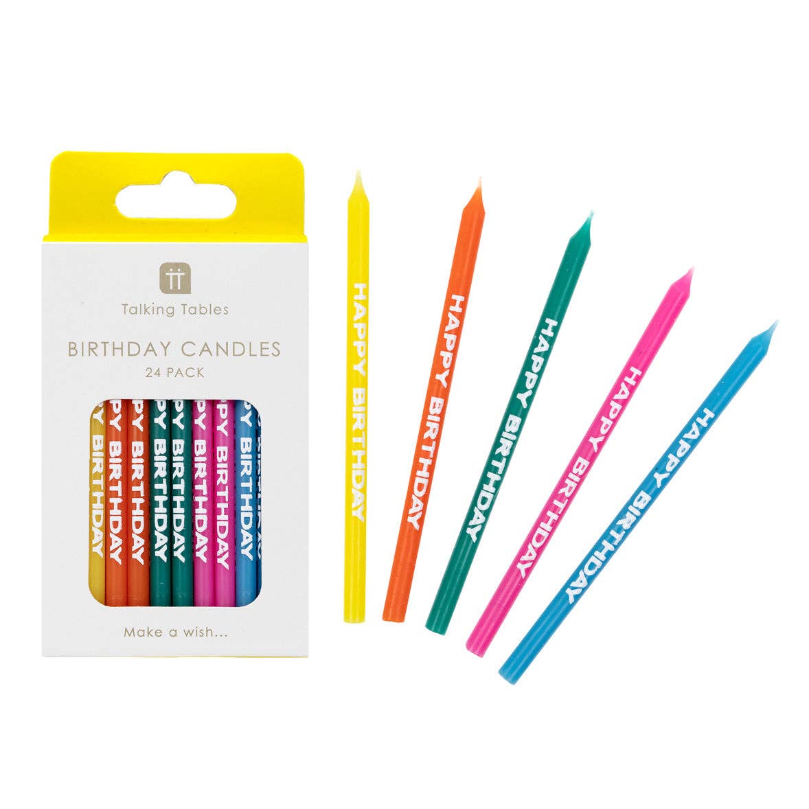 Multicolor Happy Birthday Candles - 24 Pack | Cake Candle |