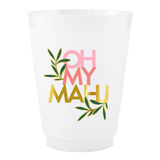 Oh My Mahj Gold Foil Frost Cups 16 oz