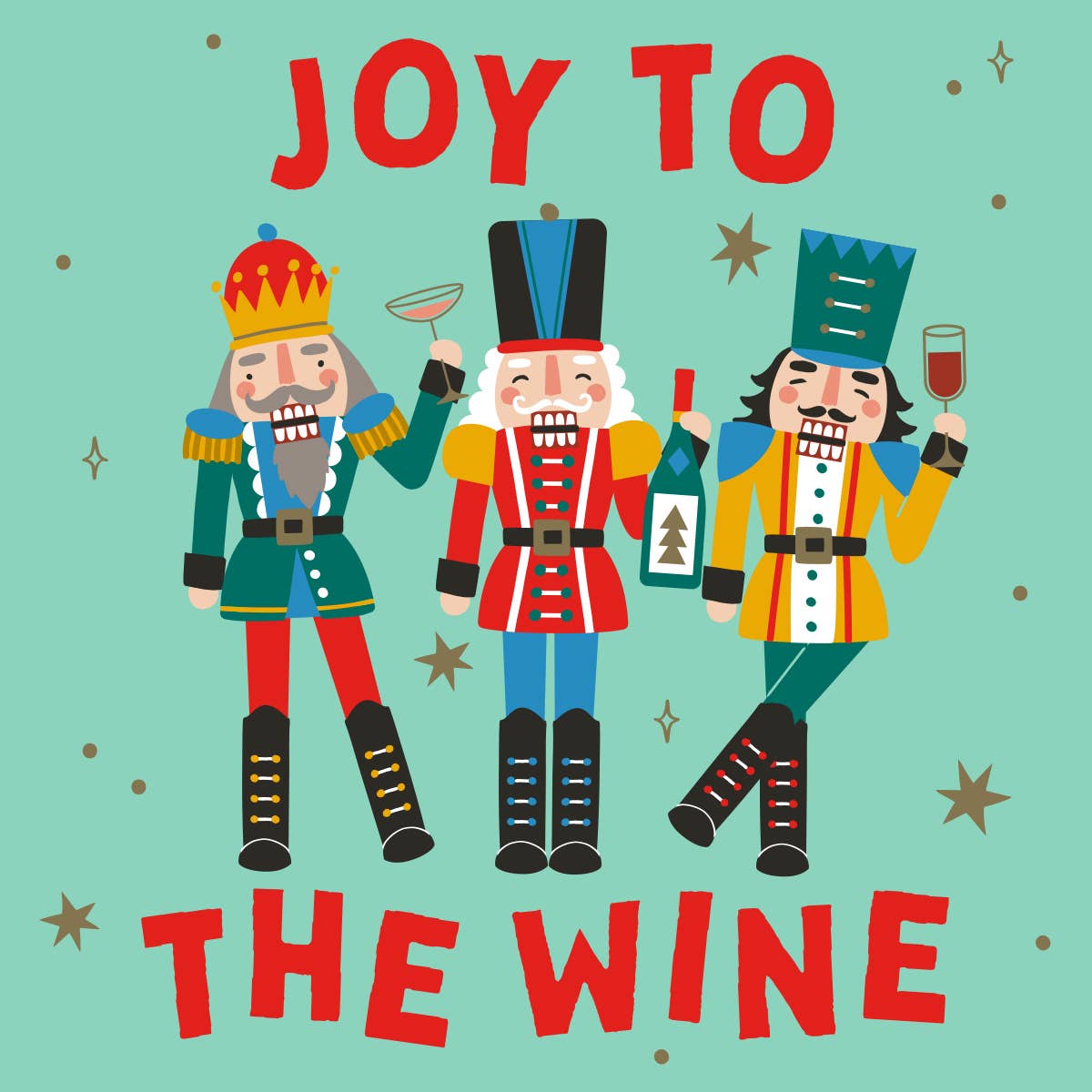 Holiday Cocktail Napkins | Joy To The Wine Nutcracker - 20ct: Default Title