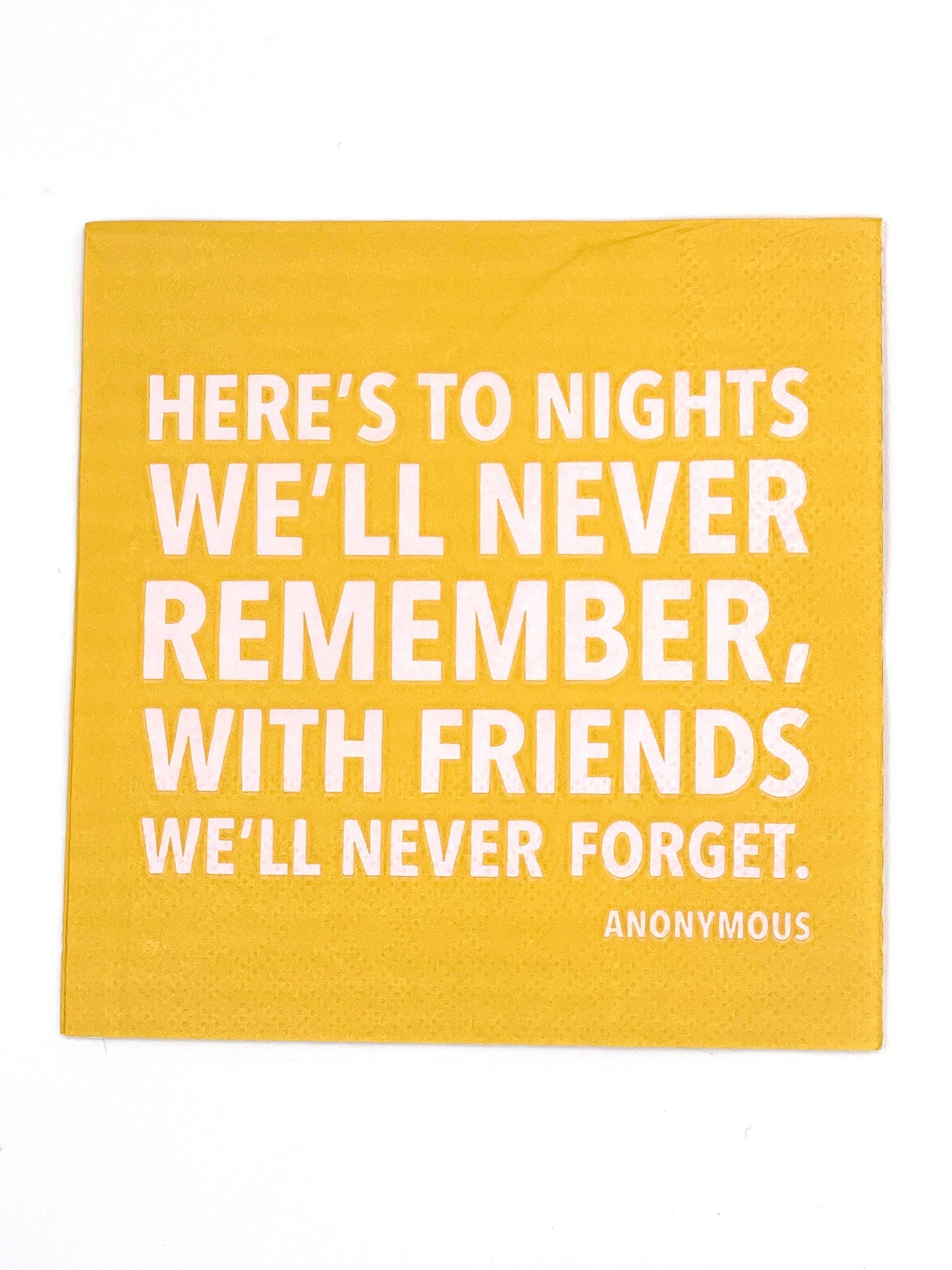 Party Cocktail Napkins | To Nights We'll Never Remember