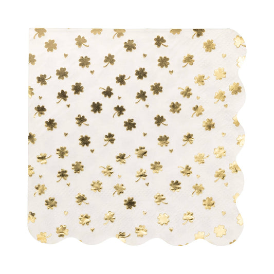 FOIL Shamrocks Cocktail Napkin
