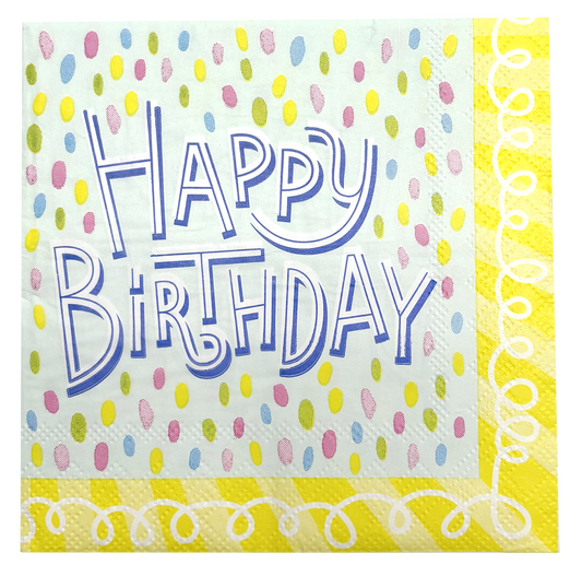 Happy Birthday Dots Bev Napkin