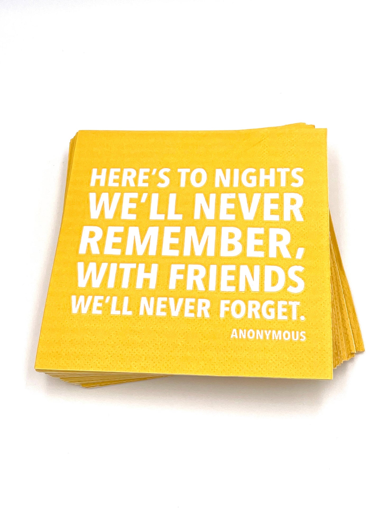 Party Cocktail Napkins | To Nights We'll Never Remember