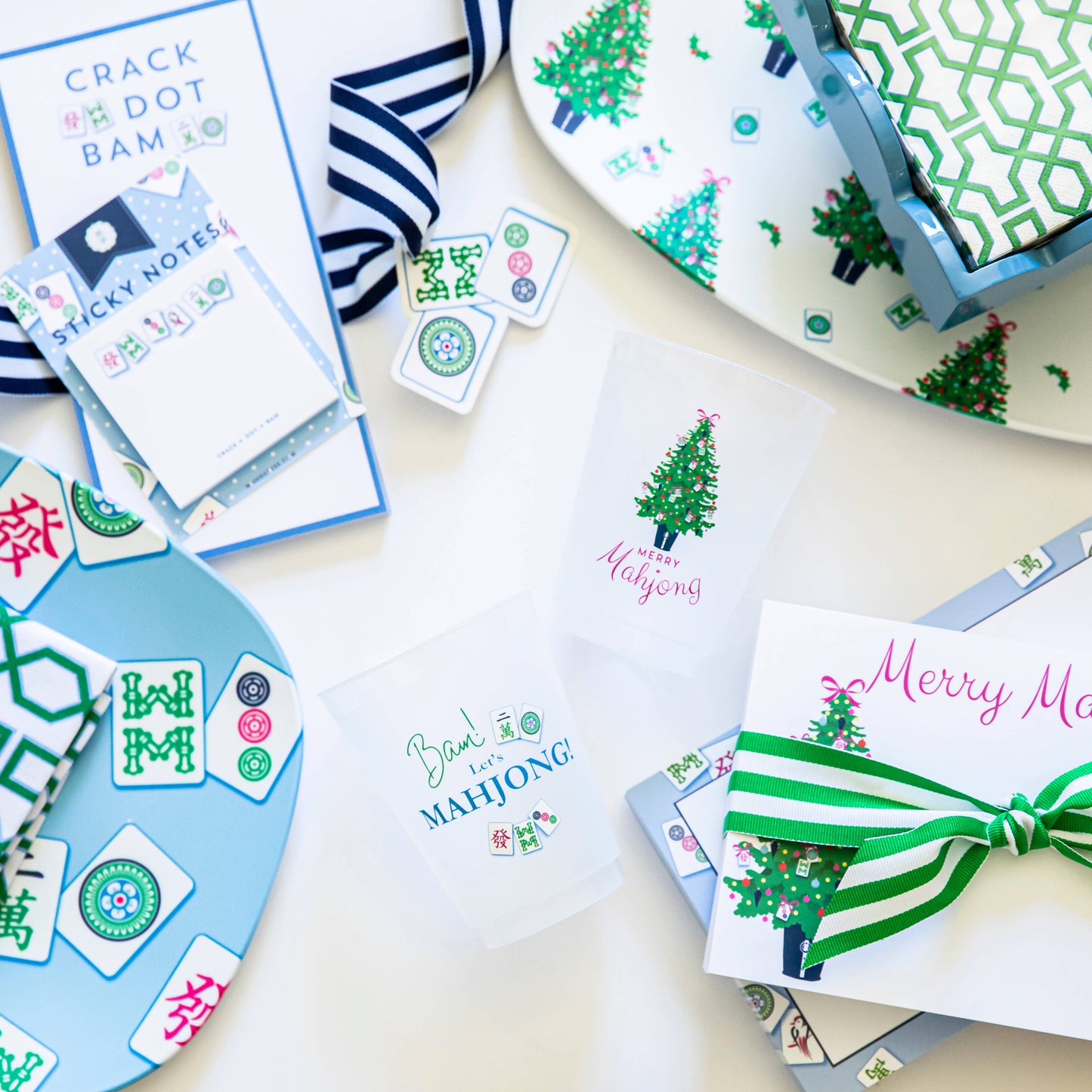 In Stock Merry Mahjong Christmas Shatterproof Cups