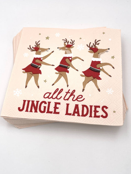 Funny Christmas Cocktail Napkins | Jingle Ladies - 20ct: Default Title