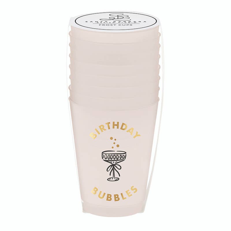 Birthday Bubbles: Gold Foil Frost Cups 16 oz