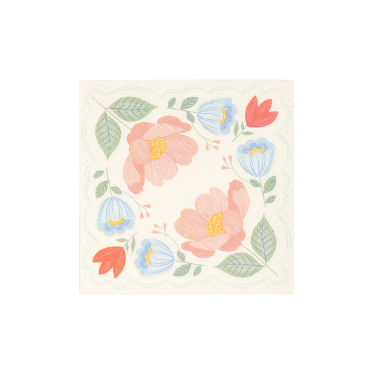 Floral Corner Bev Napkins
