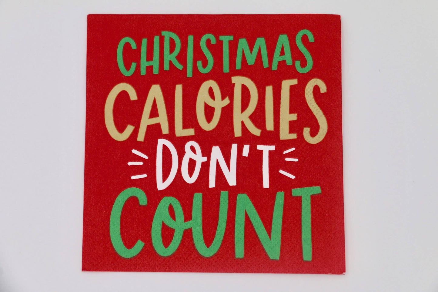 Funny Cocktail Napkins 20ct | Christmas Calories Don't Count