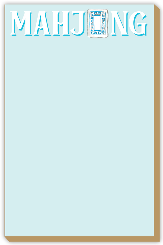 Mahjong Blue Luxe Large Notepad