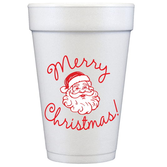 Merry Christmas Santa 16 oz Styrofoam Cups
