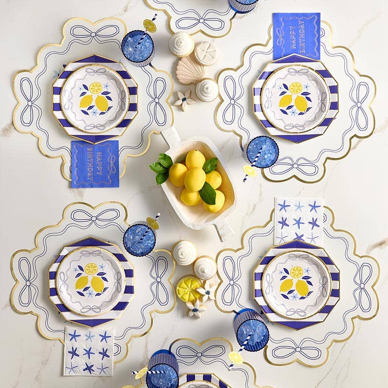 Happy Birthday with Bow- Beverage Napkins - 20ct