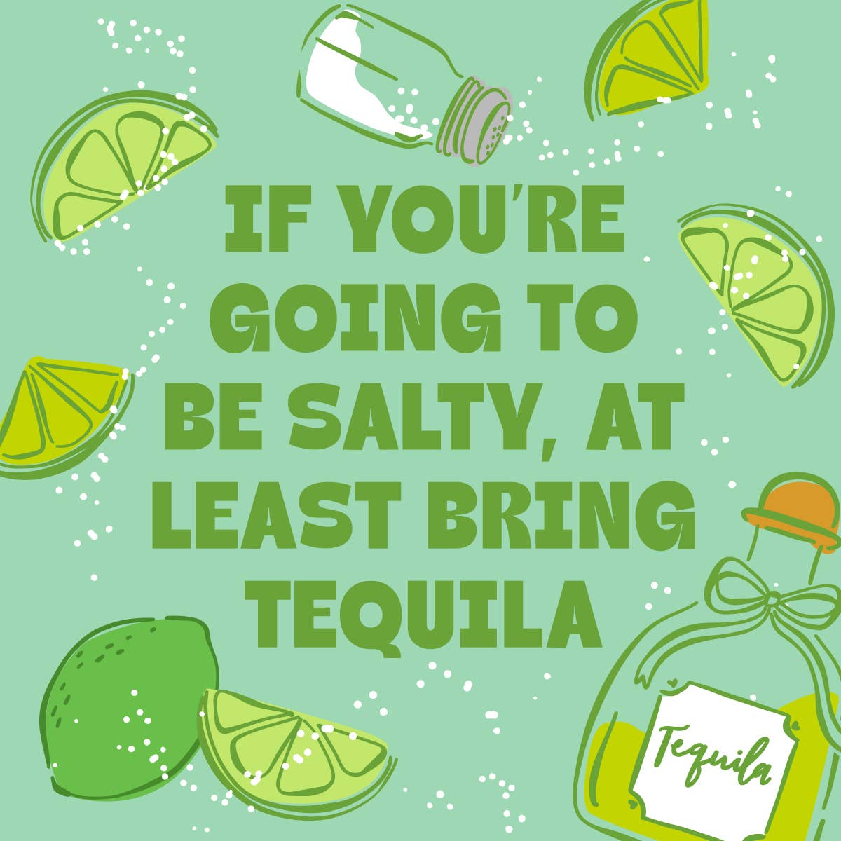 Funny Margarita Cocktail Napkins | Salty
