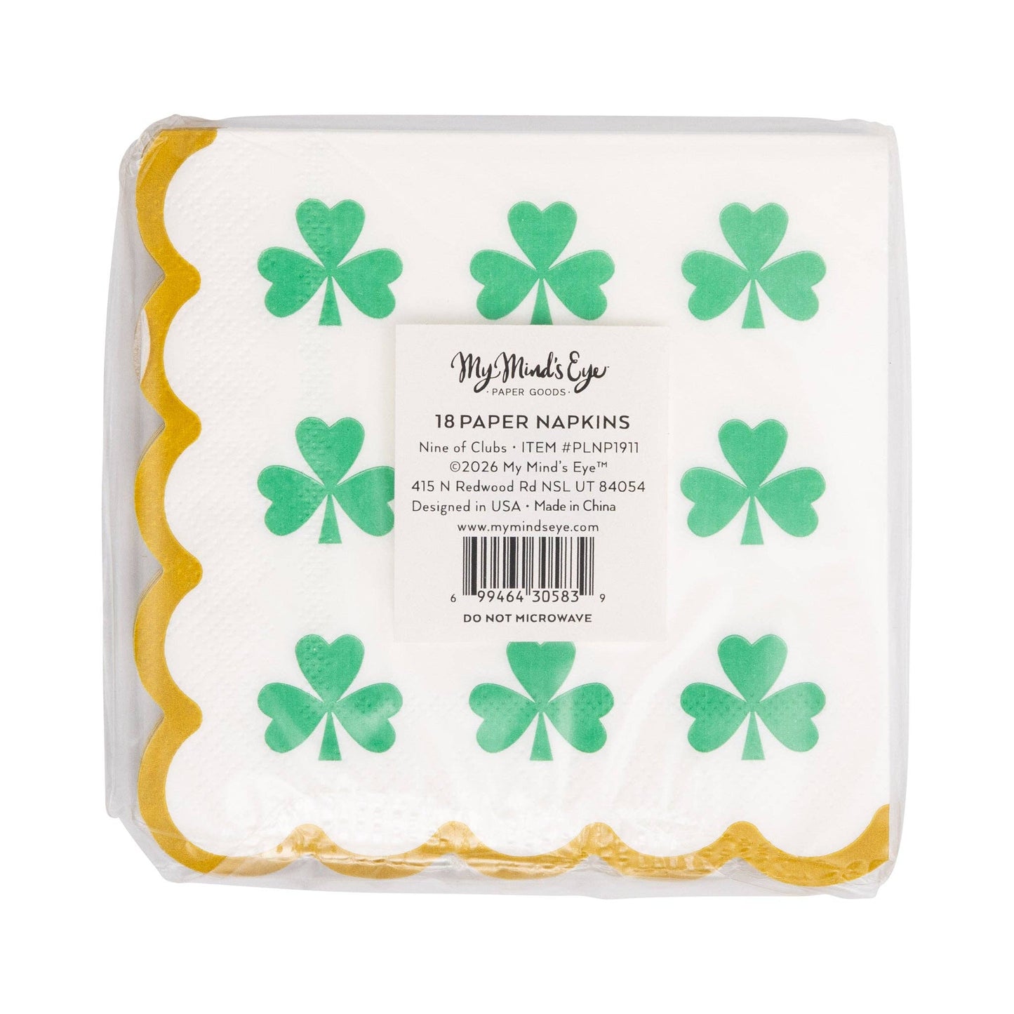 FOIL Nine of Clubs Cocktail Napkin (18ct)