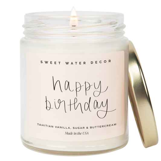 Happy Birthday 9 oz Soy Candle - Home Decor & Gifts