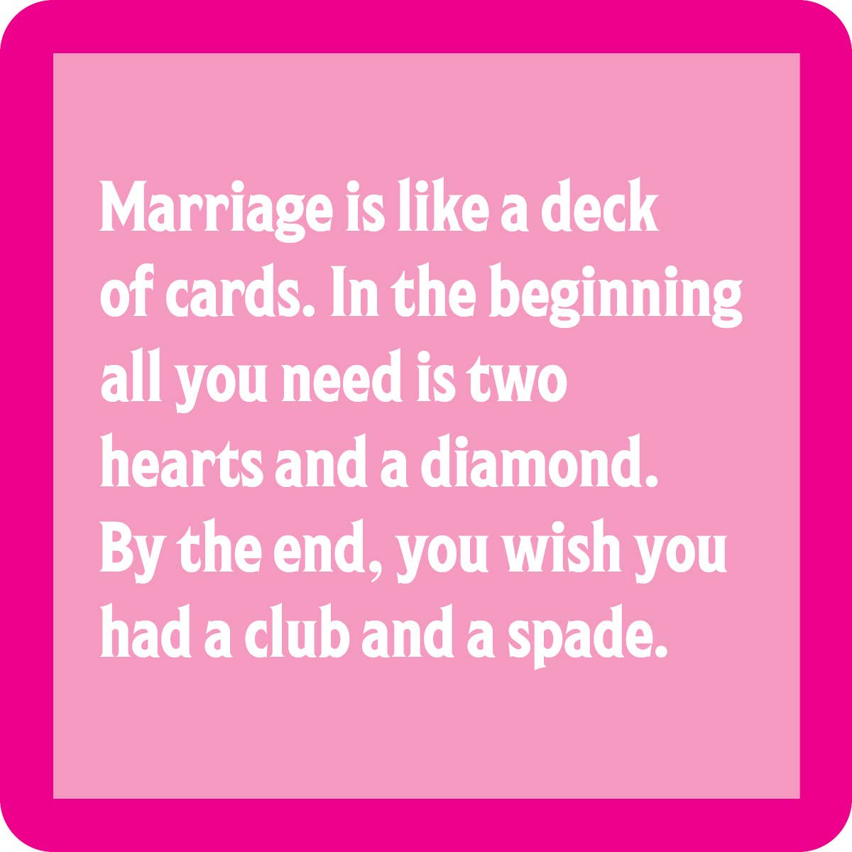 COASTER Marriage Deck Of Cards | Funny Gift | Home Bar Decor