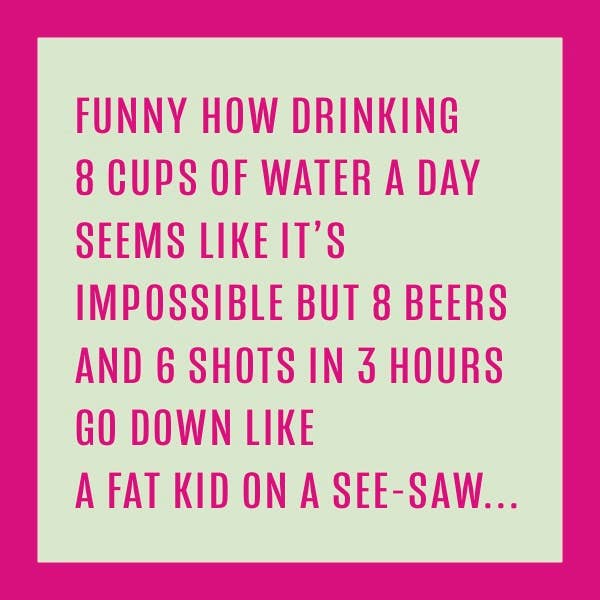 COASTER 8 Cups Water | Funny Party Gift | Home Bar Decor