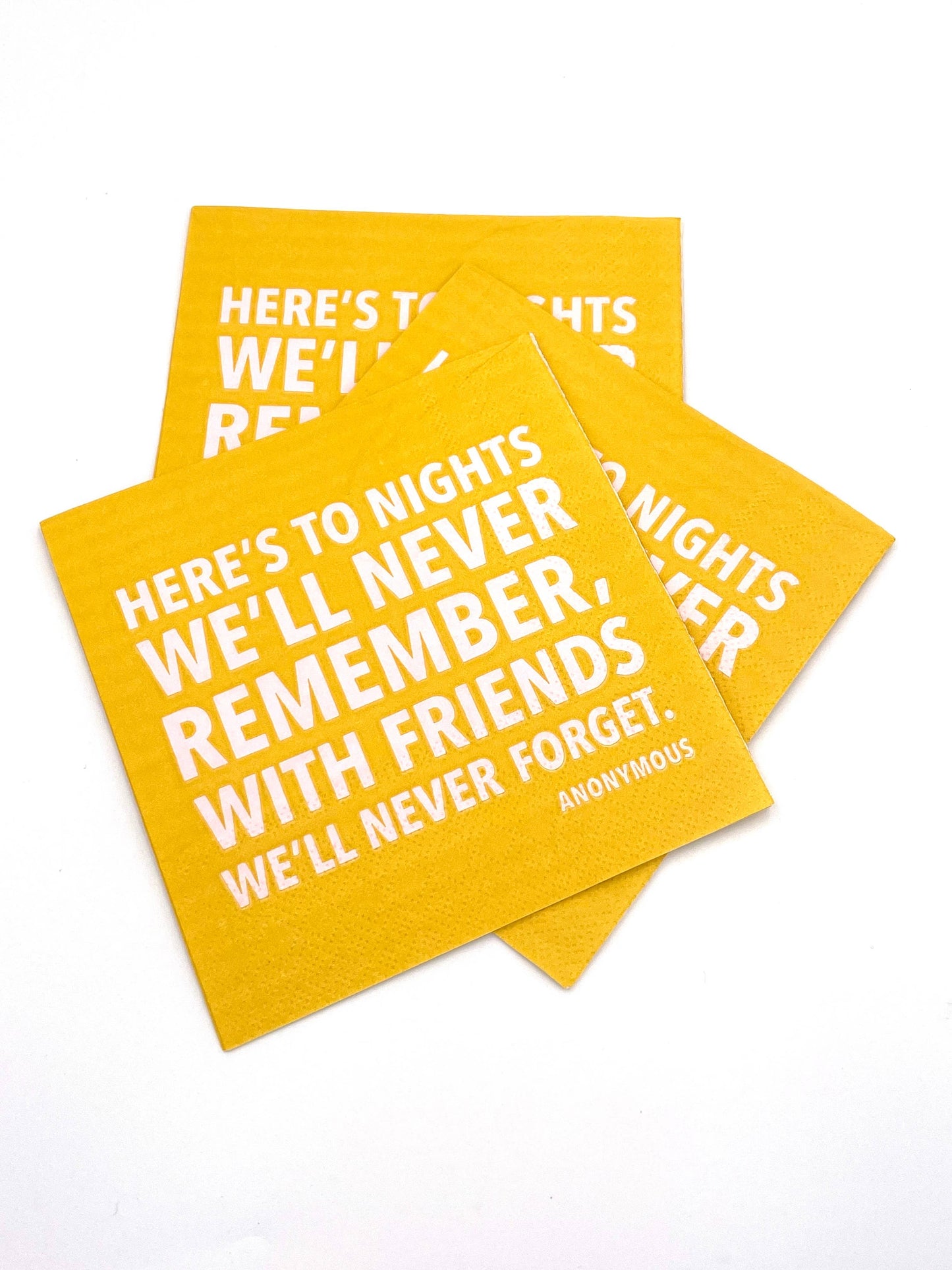 Party Cocktail Napkins | To Nights We'll Never Remember