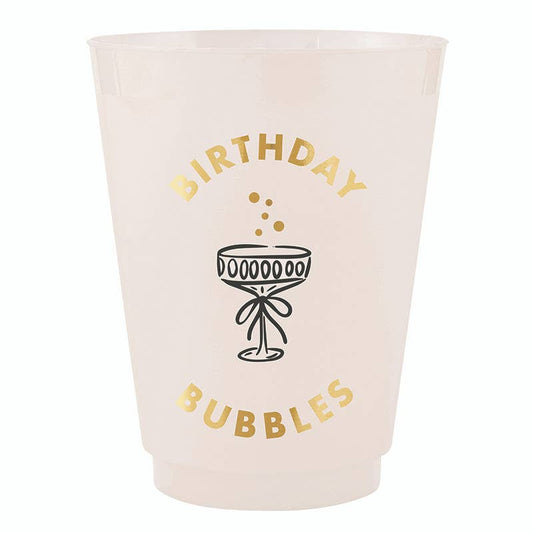 Birthday Bubbles: Gold Foil Frost Cups 16 oz