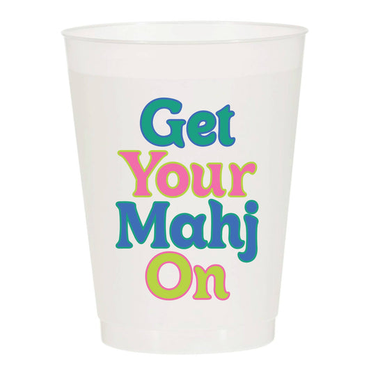 Get Your Mahj On Frosted Cups - Mahjong: Pack of 6