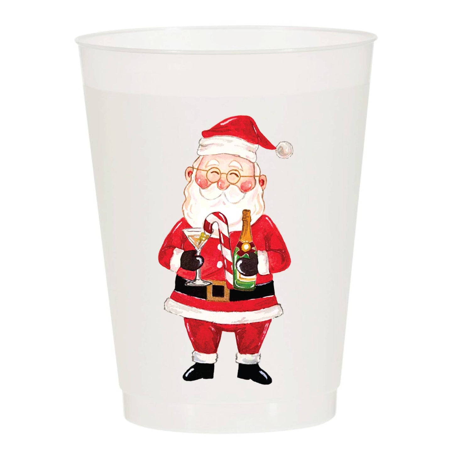 Boozy Santa Frosted Cups - Christmas: Pack of 6