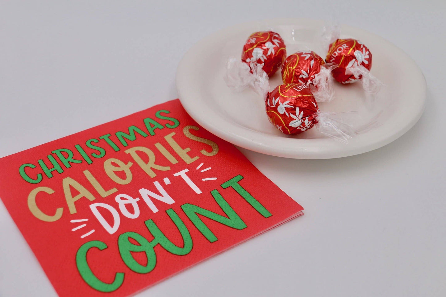 Funny Cocktail Napkins 20ct | Christmas Calories Don't Count