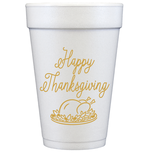 Happy Thanksgiving 16oz Styrofoam cups
